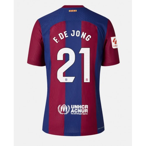 Dámy Fotbalový dres Barcelona Frenkie de Jong #21 2023-24 Domácí Krátký Rukáv